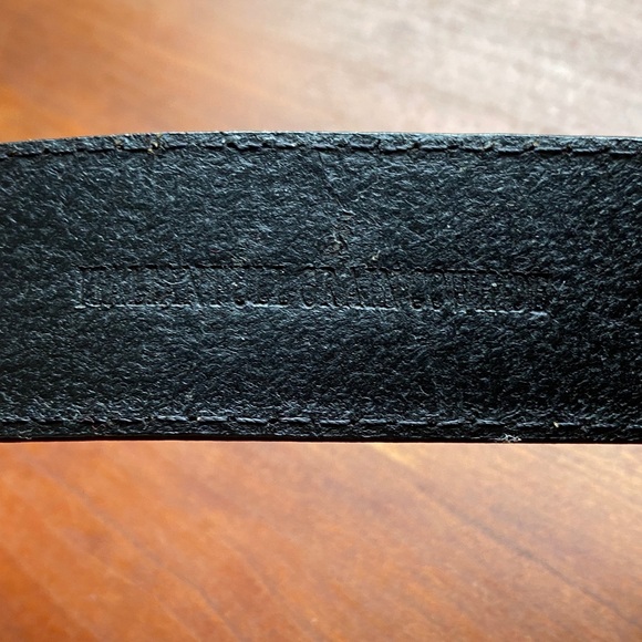 Fossil Black Leather Belt with Silver Buckle